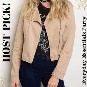 Zip-up Light Weight Moto Jacket Sz L